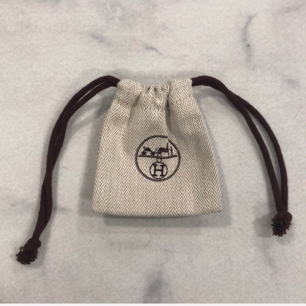 NEW MINT Authentic Hermes Mini Drawstring Dust Bag - Picture 6 of 8
